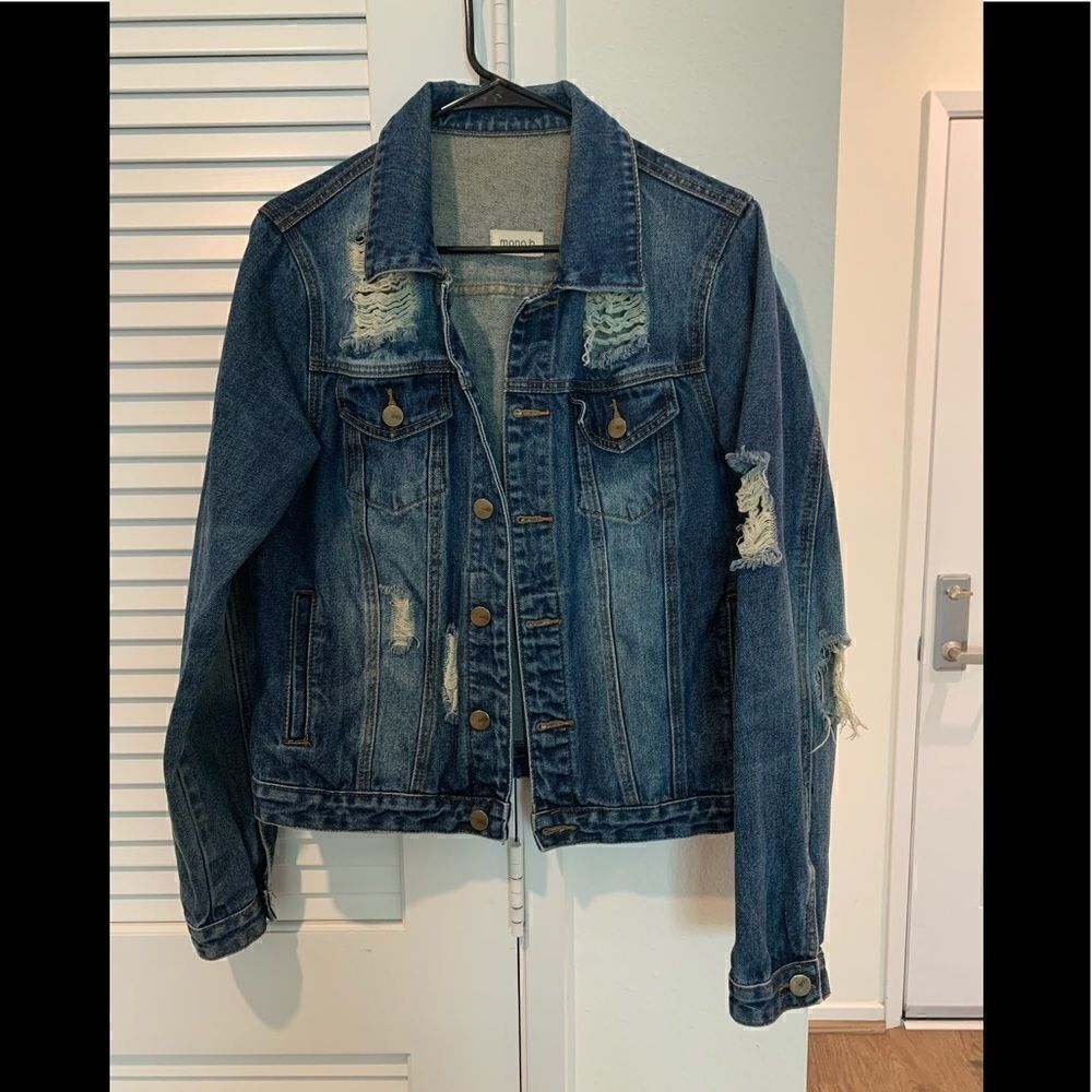 Mono B Distressed Denim Jacket - Picture 3 of 6